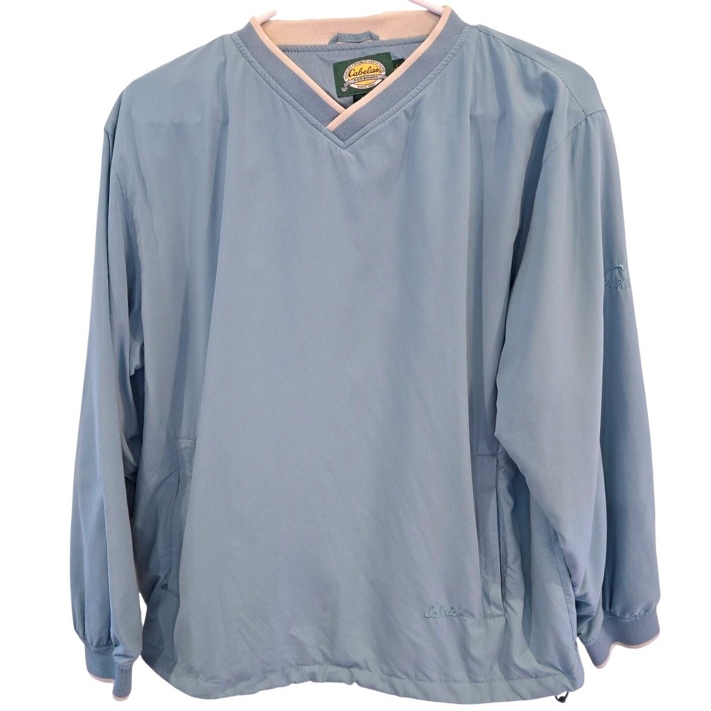 VTG Womens Y2K Cabelas Windcrest Golf Windshirt Jacket Pullover Blue L Large